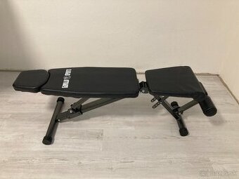 Nastaviteľná posilňovacia lavica / bench, 145x46 cm, čierna