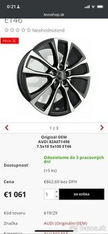 AUDI A1 18″ alu disky NOVÉ 5x100 - 1