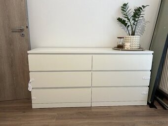 Komoda Malm 160x78cm 6 zásuviek Biela