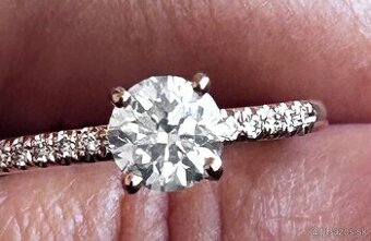 Zlatý prsteň, diamanty 1,15 karátov