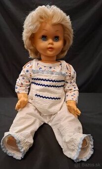 Stará bábika československej výroby, dĺžka 57 cm