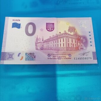 0 euro souvenír obec Kunin Anniversary