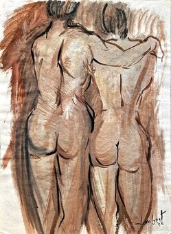 Jacobert - Zmiešaná technika (Akvarel - unikát), expresion.