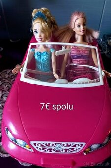 Bábiky, auto, vanička, koníky