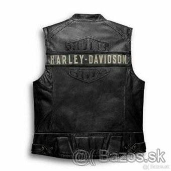 Moto Vyšívaná - Kožená Vesta Harley Davidson