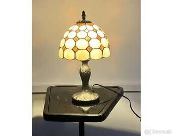 Stolná lampa Tiffany retro vintage vitráž béžová Ø20x37