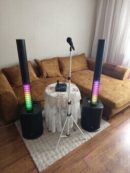 2x stĺpový systém "BEHRINGER C210" + mixpult "DNA MIX 4U