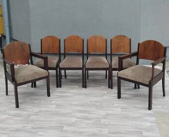 Sada 6 jedálenských stoličiek “ ART DECO „.