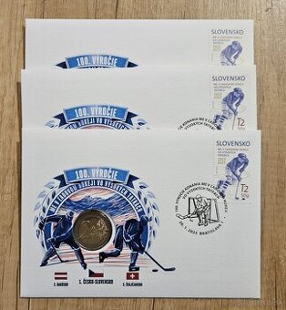 Numizmatická obálka: 100. výročie konania ME v ľadovom hokej