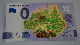 0€ / 0 euro suvenírová bankovka prítlač gold - výmena