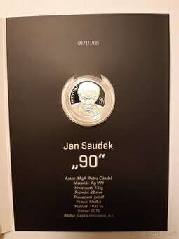 Strieborný groš Jan Saudek - 90 rokov