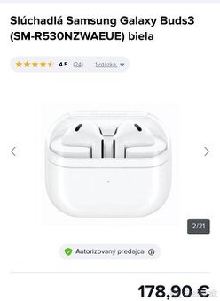 Slúchadlá Samsung Galaxy Buds3 (SM-R530NZWAEUE) biela