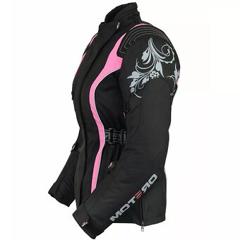Moto Dámska Bunda Vodeodolná Textilna Nová Ornament