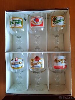 Predám starú sadu pohárov na pivo Pilsner, Kozel, Bažant, We