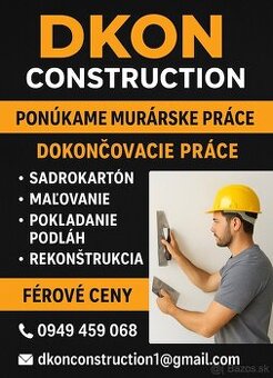 Ponúkame murárske a dokončovacie práce