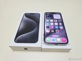 APPLE IPHONE 15 PRO 256 GB WHITE TITANIUM, BATERKA 100%