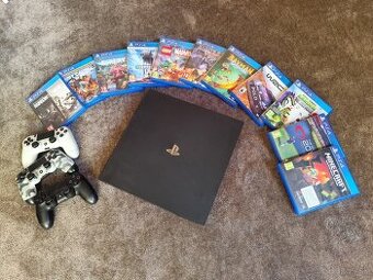 PS4 pro s Hrami a ovládačmi