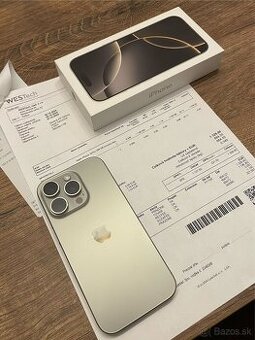iPhone 16 pro 256gb Natural Titan v záruke