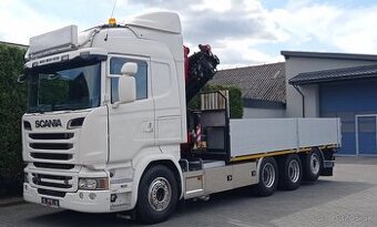 9472 Scania R580 „V8“ - 8x4 - Valník + HR-HMF 3220 K7 – EURO