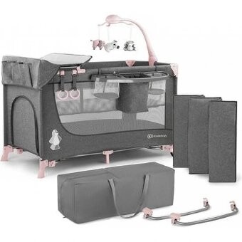 Kinderkraft Cestovná postieľka Joy s doplnkami Pink