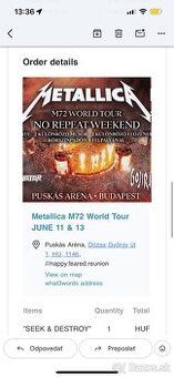 Metallica Budapest seek and destroy package, 1 kus oba dni