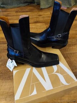 Nové celo kožené dámske čižmy ZARA č.39