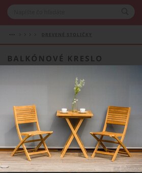 Teakova zostava 2 stoličky Amber+stôl Gentle-NOVÉ NEPOUŽITÉ