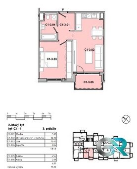Novostavba 2 izbový byt Bolešov na predaj, 55m2.