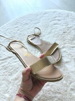 Sandále gold 40