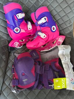 Detské kolieskové korčule + sada chráničov