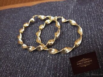 Krásne pozlatené Náušnice 14K 6cm