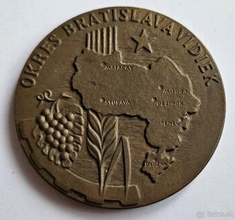 Medaila Okres Bratislava vidiek - bronz