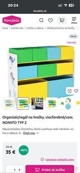 Organizér/regál na hračky Nový)