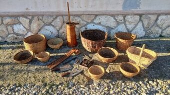 Sekač,maselnička, ošatka, košik,zámok,kľúč.