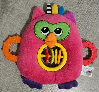 Interaktívna plyšová hrkálka sova ružová