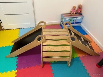 Predám a DOVEZIEM Montessori Drevená preliezka, šmýkačka..