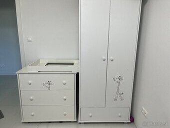 Predám komplet skriňu + komodu s prebalovacim pultom