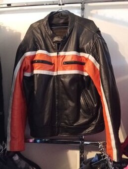 Moto Kožená Bunda Road Orange Hrubá Koža Veľkosť 3XL