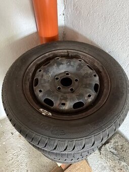 Plechove disky 5x100mm R14 so zimnými pneu.