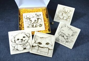 Detské drevené puzzle – roztomilé zvieratká