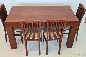 Jedalensky stol (150x80) Mahagon dyha + 4x stolicky - 1