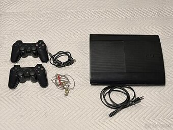 PS3 SUPER SLIM CECH-4304C | 2x ovládač | 12 hier