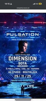 Dimension a4 29. 11 Bratislava lístok vstupenka