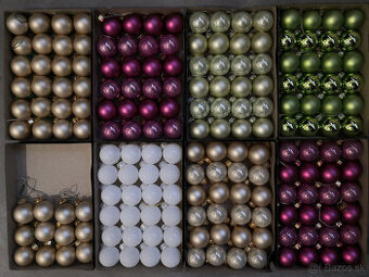 Vianočné ozdoby sklenene perleťové gule