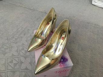 Dámske lodičky zlatej farby V: 38