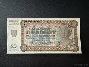 20 korun 1942 slovenský štát