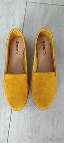 Topánky žlté semišové