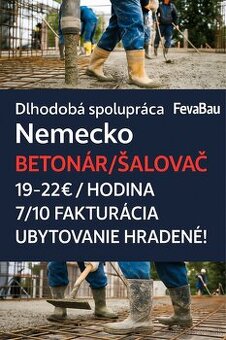 Betonár, Šalovač, Viazač železa - práca v Nemecku