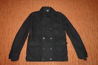 Suprový sýtočierny pánsky/chlapčenský kabát H&M