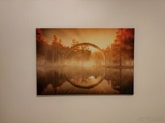 Obraz na plátne: most odrážajúci sa na vode